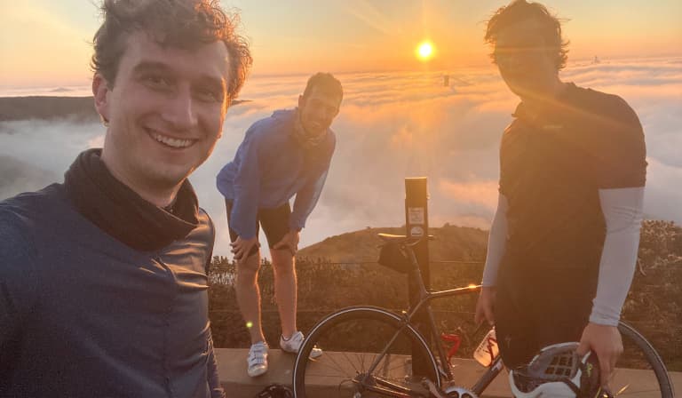 Team ride up Hawk Hill